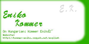 eniko kommer business card